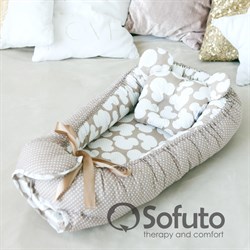 Кокон-гнездышко Sofuto Babynest Сoffee dots