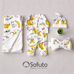Комплект на выписку летний (4 предмета) Sofuto baby Bananas