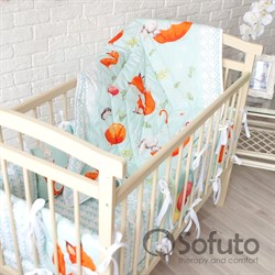 Комплект бортиков + стеганое одеяло Sofuto Babyroom Cute fox