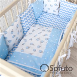 Комплект бортиков + стеганое одеяло Sofuto Babyroom Ice cream blue