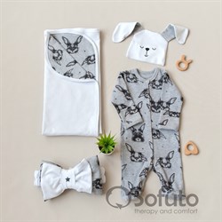 Комплект на выписку летний (4 предмета) Sofuto baby Rabbit