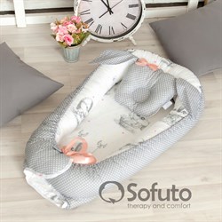 Кокон-гнездышко Sofuto Babynest Cute rabbit