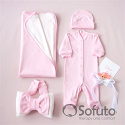 Комплект на выписку летний (5 предметов) Sofuto baby Rose simple