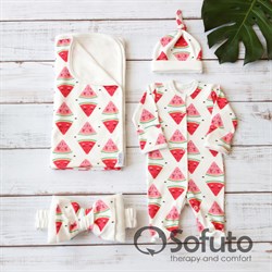Комплект на выписку летний (4 предмета) Sofuto baby Watermelon