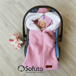Конверт для автокресла вязаный Sofuto Knite pink