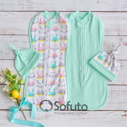 Комплект пеленок Sofuto Swaddler Mint Bunny