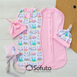 Комплект пеленок Sofuto Swaddler Pink Bunny