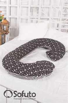 Чехол на подушку для беременных Sofuto CСompact Stars and stripes black Чехол на подушку для беременных Sofuto CСompact Stars and stripes black