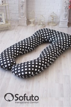 Чехол на подушку для беременных Sofuto UAnatomic Polka dot black Чехол на подушку для беременных Sofuto UAnatomic Polka dot black