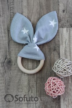 Прорезыватель Sofuto baby Милые ушки silver