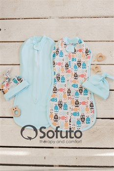 Комплект пеленок Sofuto Swaddler Owl laguna