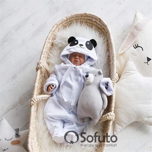 Комбинезон велюровый на кнопках Sofuto baby Panda
