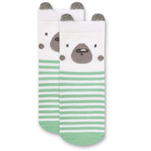 Носочки 1 пара "Медвежонок Макс" трикотаж зеленый - фото 11424