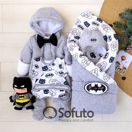 Комплект на выписку холодная зима (6 предметов) Sofuto baby Batman