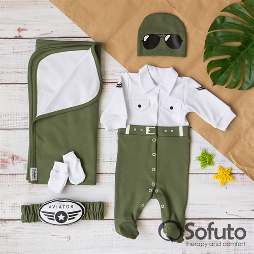 Комплект на выписку летний (5 предметов) Sofuto baby Aviator