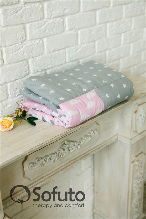 Одеяло стеганное Sofuto Babyroom Rose ashes patchwork - фото 5901