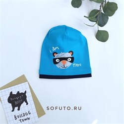 Шапка 40-054S одинарный трикотаж, голубой