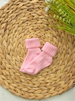 Носочки для новорождённых в рубчик Pink