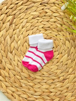 Носочки для новорождённых в полосочку Pink
