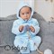 Комбинезон велюровый на кнопках Sofuto baby Blue simple