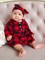 Боди детское с юбочкой и повязкой Sofuto baby Red check