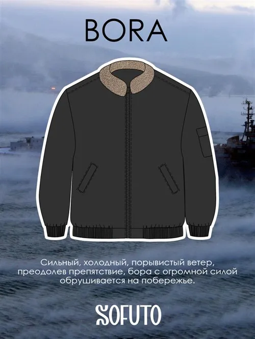 Куртка бомбер демисезонная V15 Winds Bora,черный