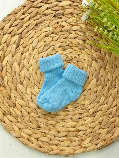 Носочки для новорождённых в рубчик Blue Носочки для новорождённых в рубчик Blue