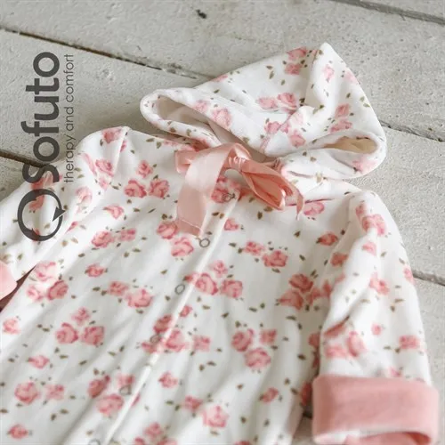 Комбинезон велюровый на кнопках Sofuto baby Tea rose