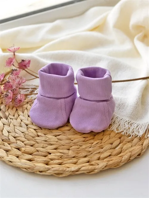 Пинетки трикотажные в рубчик Lilac