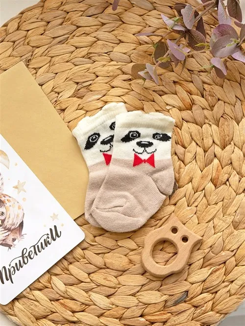 Носочки для новорождённых Dog beige Носочки для новорождённых Dog beige