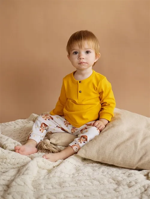 Пижама детская Button neck Mustard Пижама детская Button neck Mustard