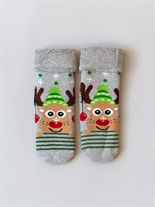 Носочки махровые Striped deer, серый Носочки махровые Striped deer, серый