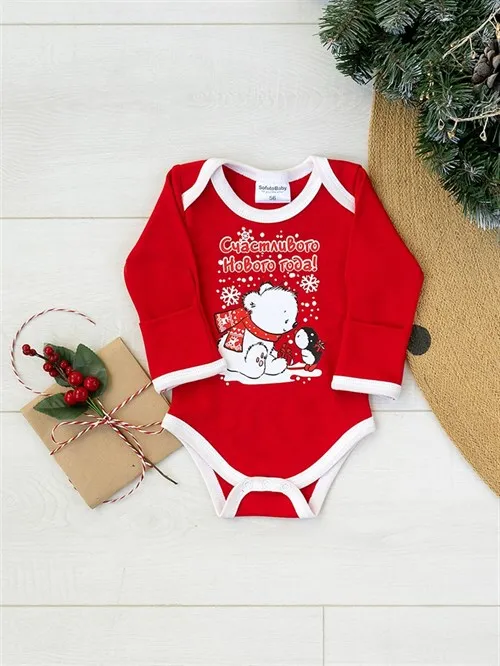 Боди детское Sofuto baby New year Red Боди детское Sofuto baby New year Red