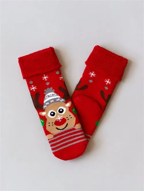 Носочки махровые Striped deer красный Носочки махровые Striped deer красный