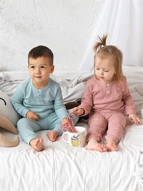 Пижама детская из вафельной ткани Waffle Poudre Пижама детская из вафельной ткани Waffle Poudre