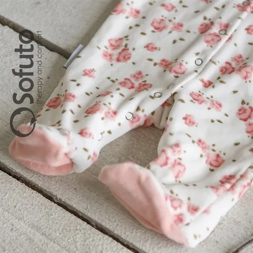 Комбинезон велюровый на кнопках Sofuto baby Tea rose