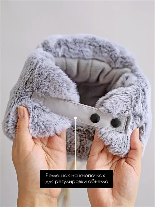 Шапка-ушанка зимняя меховая Grey Шапка-ушанка зимняя меховая Grey