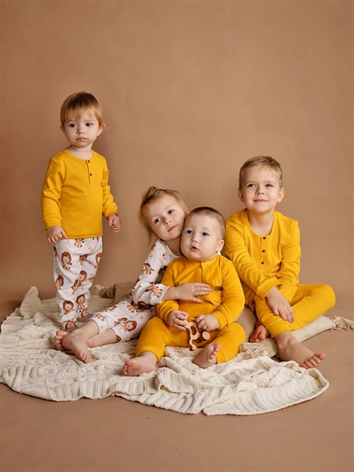 Пижама детская Button neck Mustard Пижама детская Button neck Mustard
