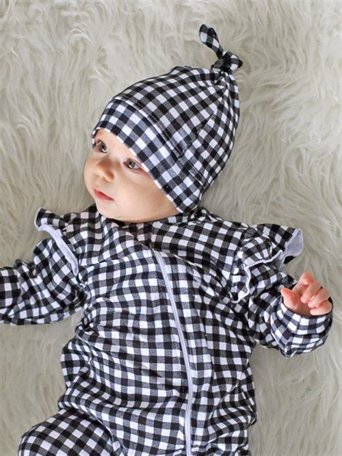 Шапочка узелок Black check