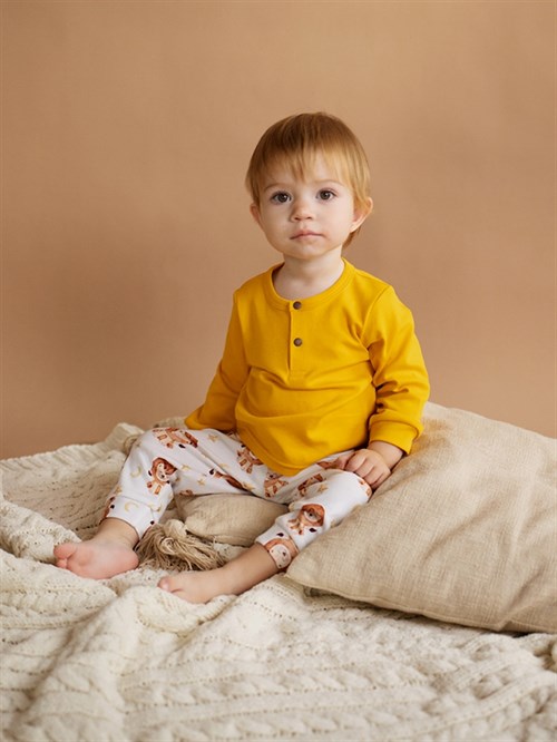 Пижама детская Button neck Mustard Пижама детская Button neck Mustard