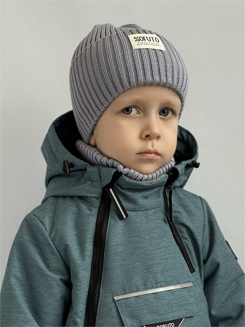 Комплект шапка+снуд Russ light gray, светло-серый Комплект шапка+снуд Russ light gray, светло-серый